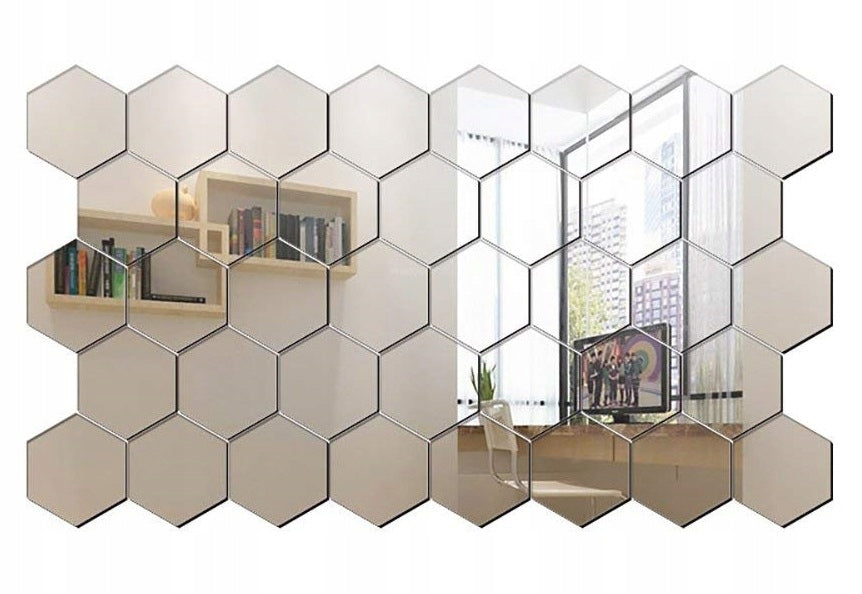 Oglinda decorativa Hexagon Set 8 bucati