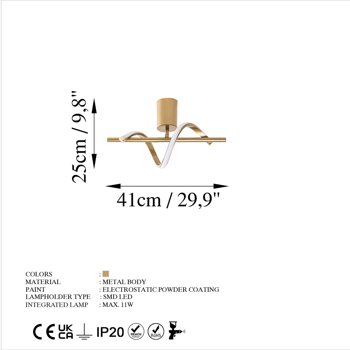 Candelabru Likma - 13515 - Auriu