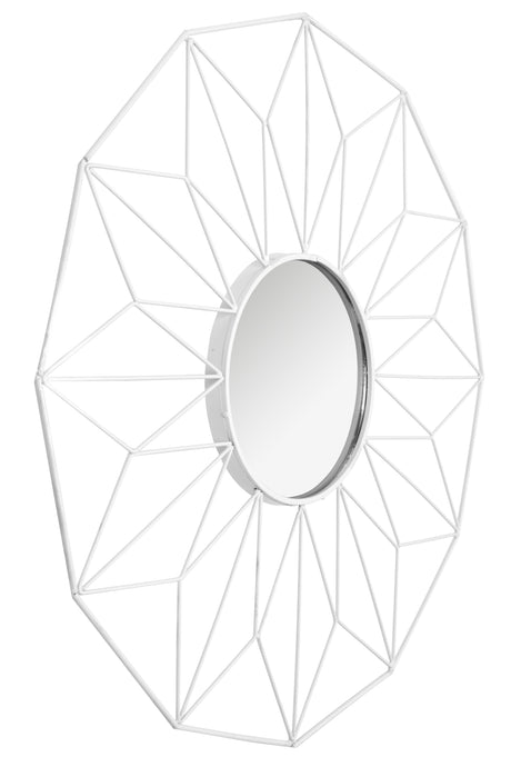 Oglinda geometrica alba 58 cm