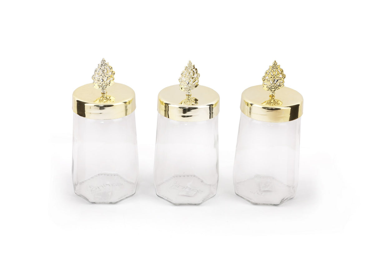 Set cutii depozitare PLTN112 - Transparent / Auriu