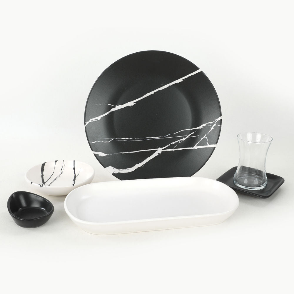 Set mic dejun TV040011F26MADM8500MASEN00 - Negru / Alb