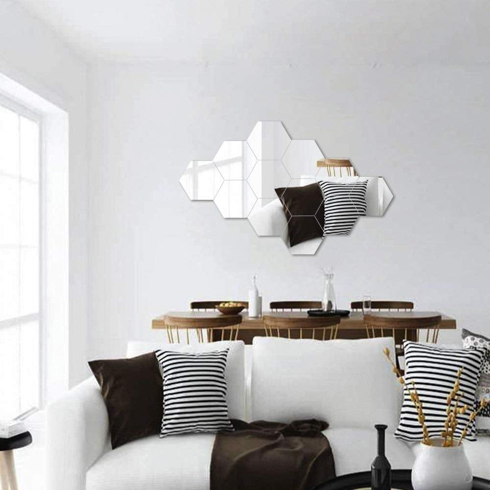 Oglinda decorativa Hexagon Set 8 bucati