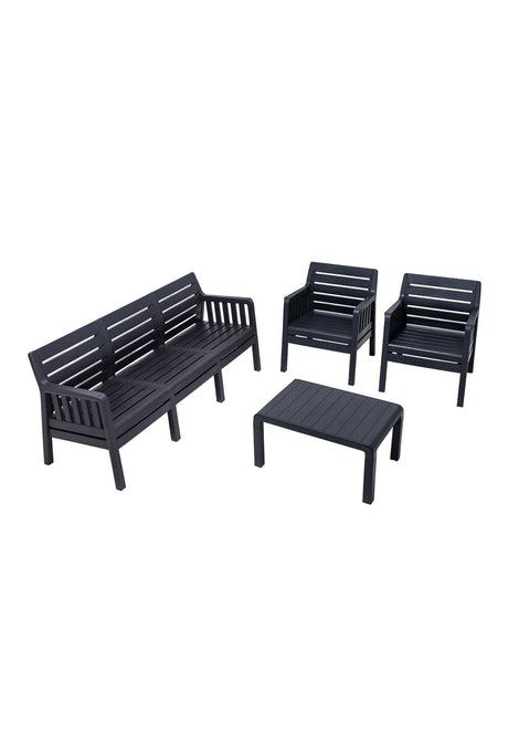 Set mobilier gradina Lara Mindersiz 3+1+1+S Takim - Anthracite - Antracit