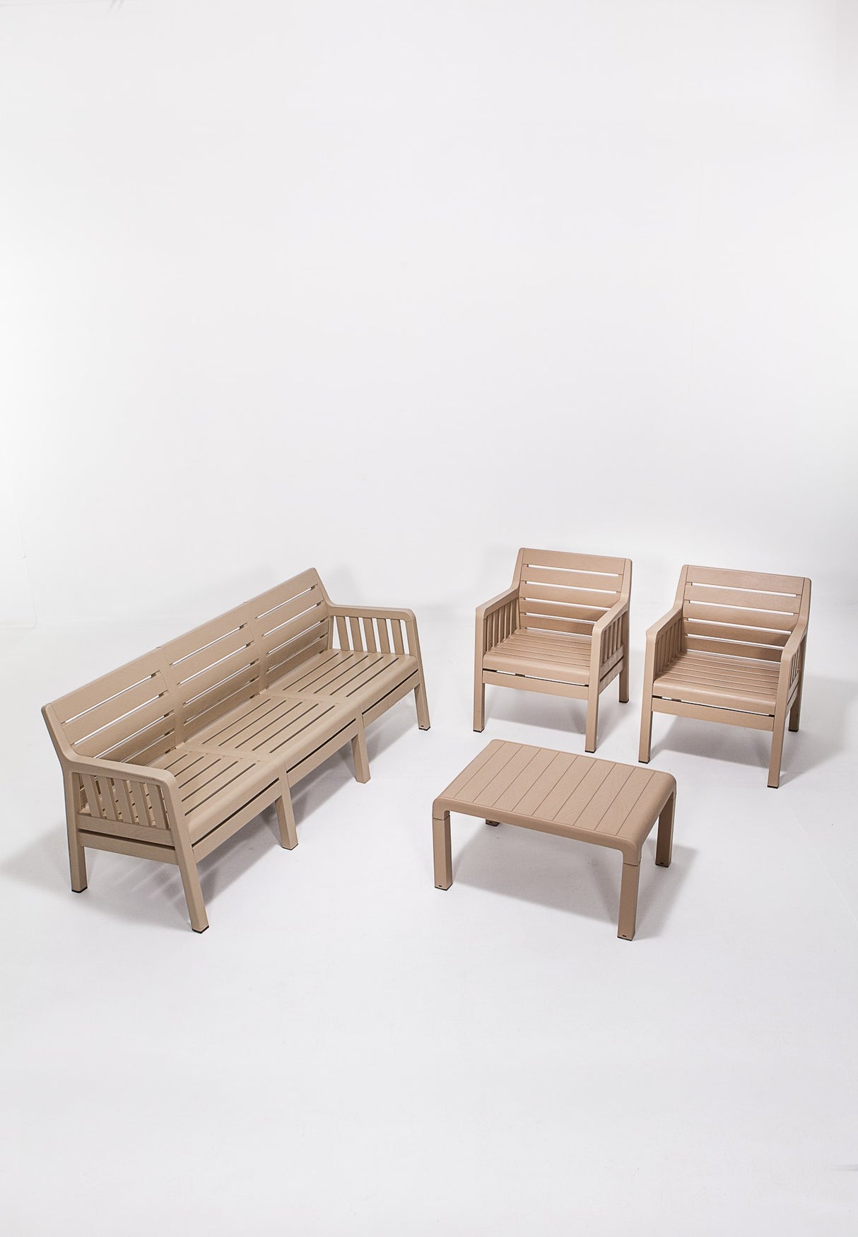 Set mobilier gradina Lara Mindersiz 3+1+1+S Takim - Cappucino - Cappuccino