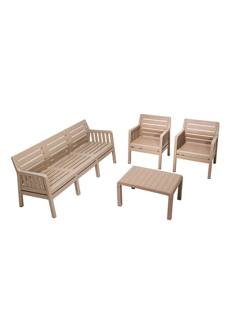 Set mobilier gradina Lara Mindersiz 3+1+1+S Takim - Cappucino - Cappuccino