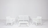 Set mobilier gradina Lara Mindersiz 2+1+1+S Takim - White - Alb