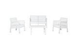 Set mobilier gradina Lara Mindersiz 2+1+1+S Takim - White - Alb
