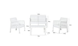 Set mobilier gradina Lara Mindersiz 2+1+1+S Takim - White - Alb