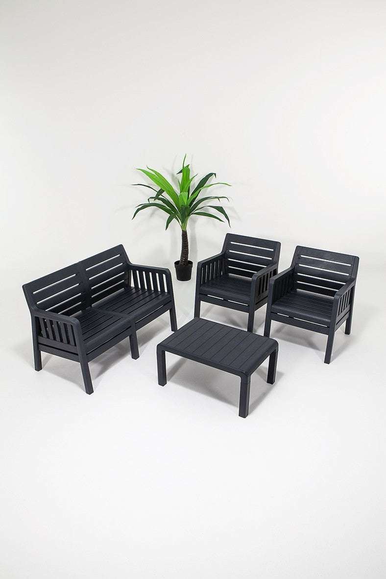 Set mobilier gradina Lara Mindersiz 2+1+1+S Takim - Anthracite - Antracit