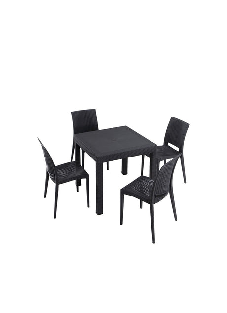 Set mobilier gradina Rattan 80x80 Small Masa Takimi - Anthracite - Antracit