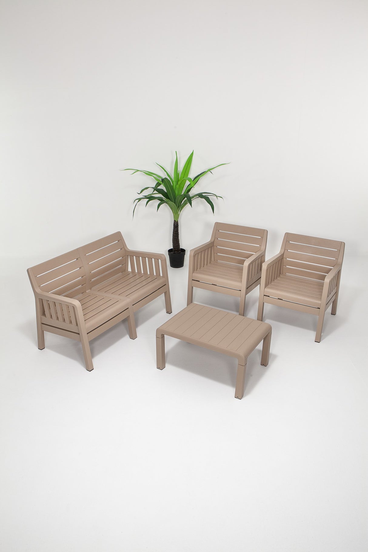 Set mobilier gradina Lara Mindersiz 2+1+1+S Takim - Cappucino - Cappuccino