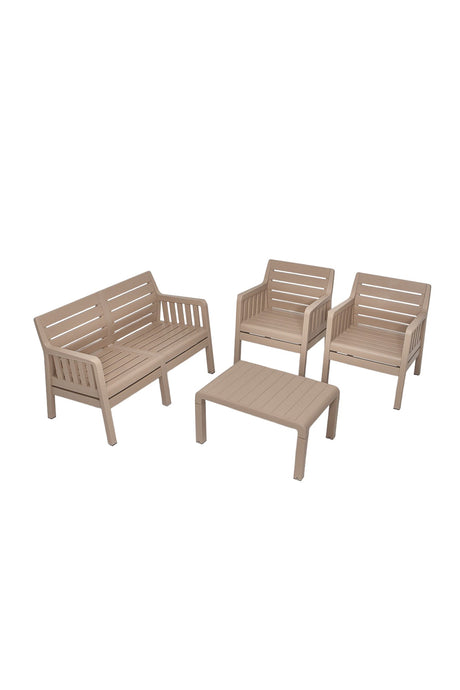 Set mobilier gradina Lara Mindersiz 2+1+1+S Takim - Cappucino - Cappuccino