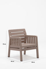 Set mobilier gradina Lara Mindersiz 2+1+1+S Takim - Cappucino - Cappuccino