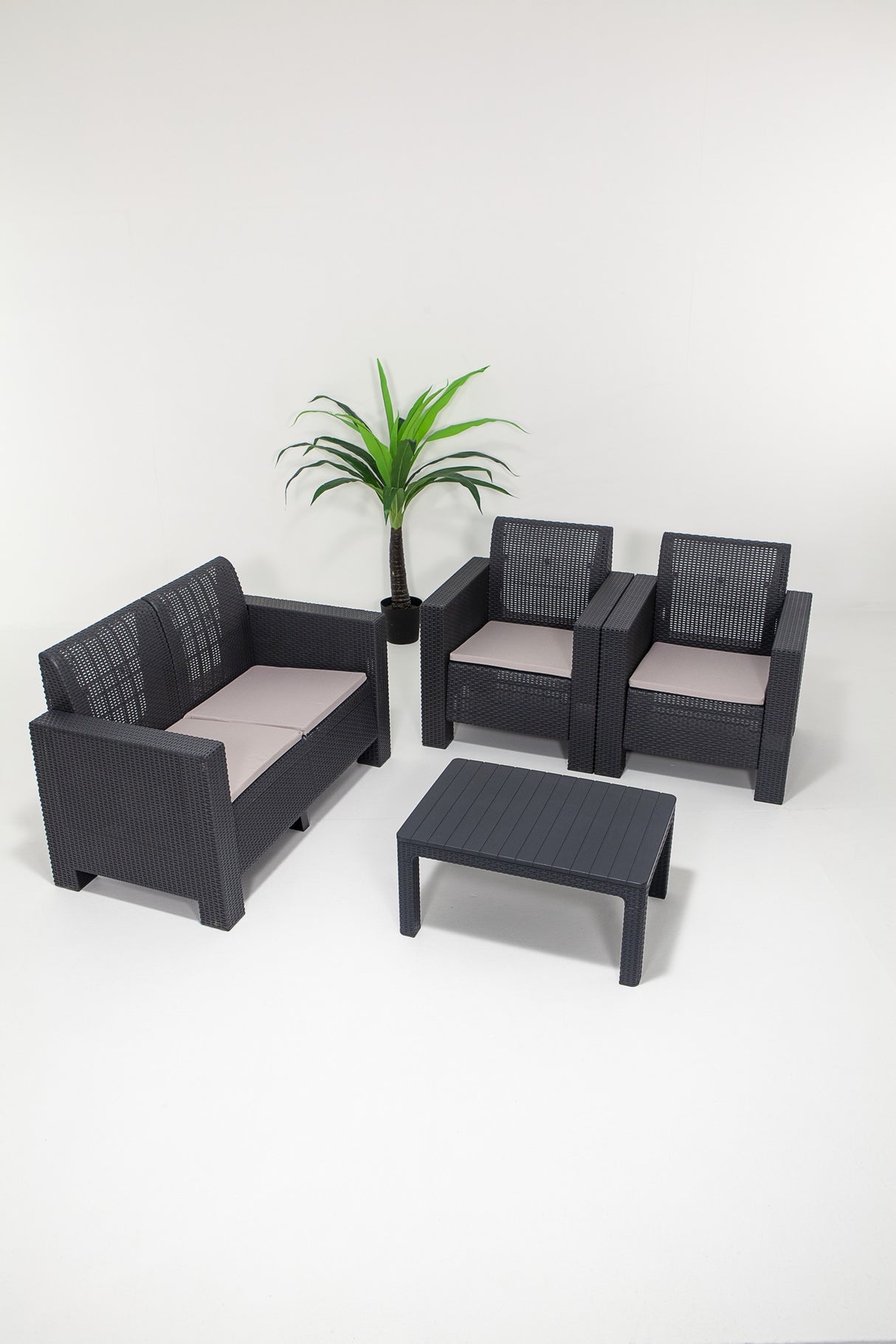 Set mobilier gradina Aksu 2+1+1+S Takim - Anthracite - Antracit