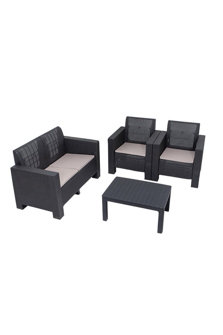 Set mobilier gradina Aksu 2+1+1+S Takim - Anthracite - Antracit