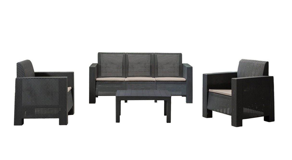 Set mobilier gradina Aksu 3+1+1+S Takim - Anthracite - Antracit
