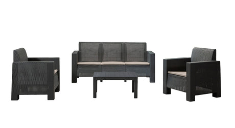 Set mobilier gradina Aksu 3+1+1+S Takim - Anthracite - Antracit