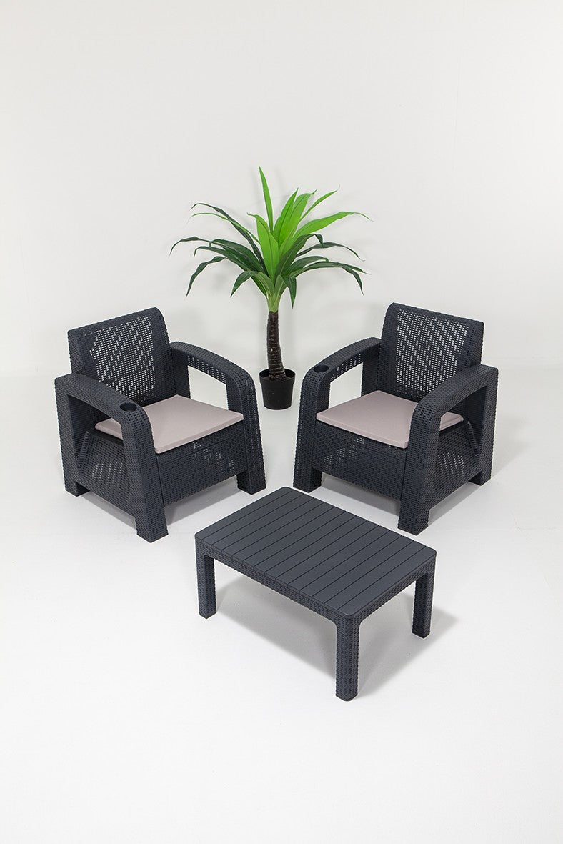 Set mobilier gradina Olimpos 1+1+S Takim - Anthracite - Antracit