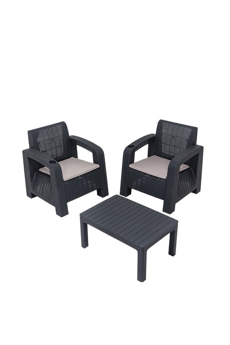 Set mobilier gradina Olimpos 1+1+S Takim - Anthracite - Antracit