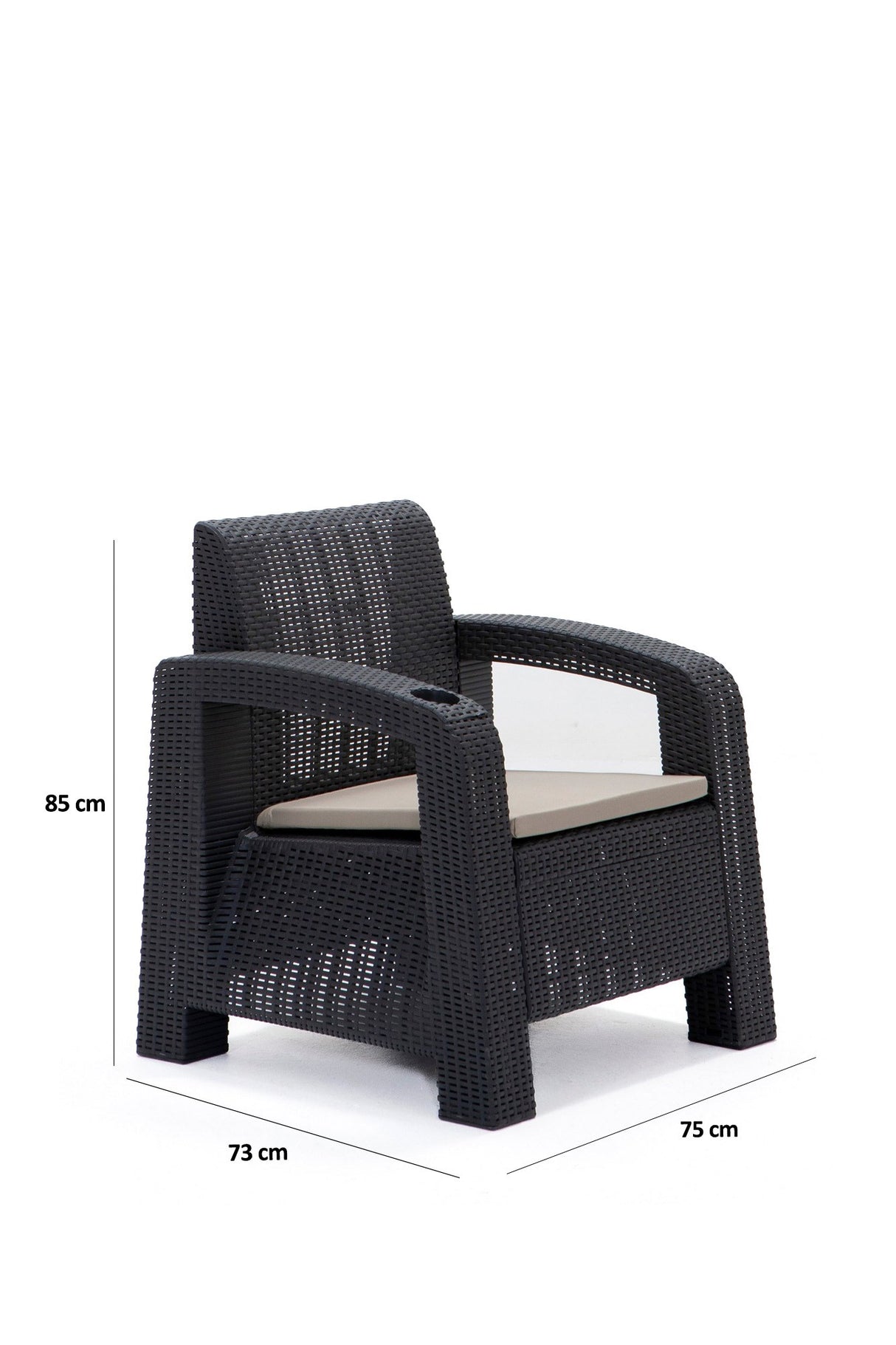 Set mobilier gradina Olimpos 1+1+S Takim - Anthracite - Antracit