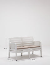 Set mobilier gradina Lara 2+1+1+S Takim - White - Alb