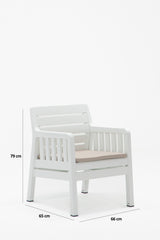 Set mobilier gradina Lara 2+1+1+S Takim - White - Alb