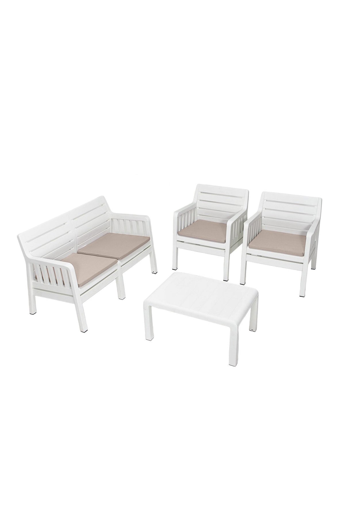 Set mobilier gradina Lara 2+1+1+S Takim - White - Alb
