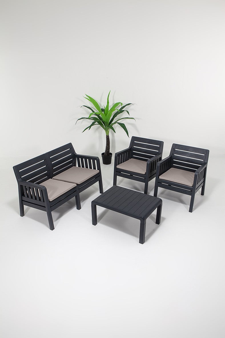 Set mobilier gradina Lara 2+1+1+S Takim - Anthracite - Antracit