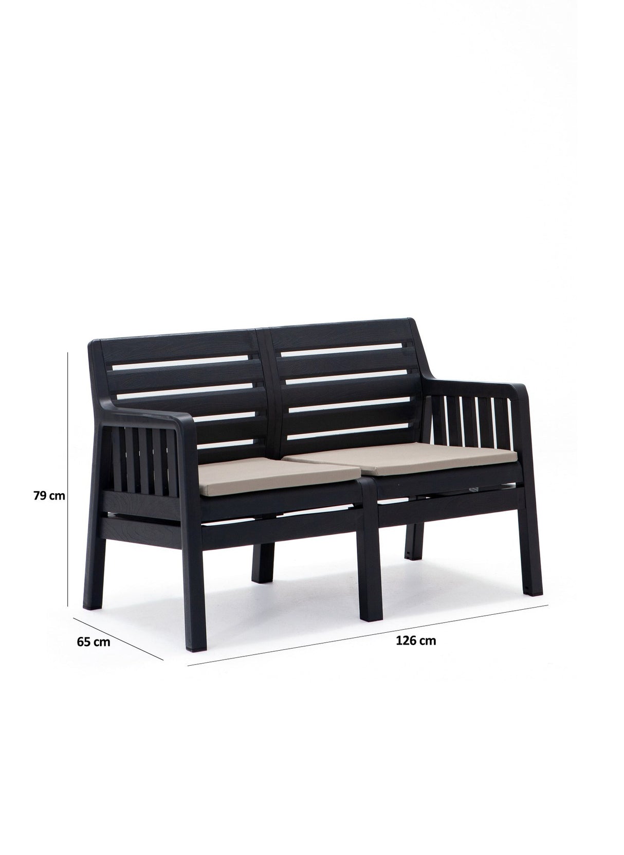 Set mobilier gradina Lara 2+1+1+S Takim - Anthracite - Antracit