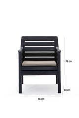 Set mobilier gradina Lara 2+1+1+S Takim - Anthracite - Antracit