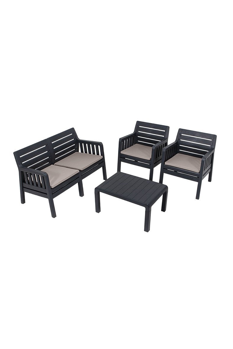 Set mobilier gradina Lara 2+1+1+S Takim - Anthracite - Antracit