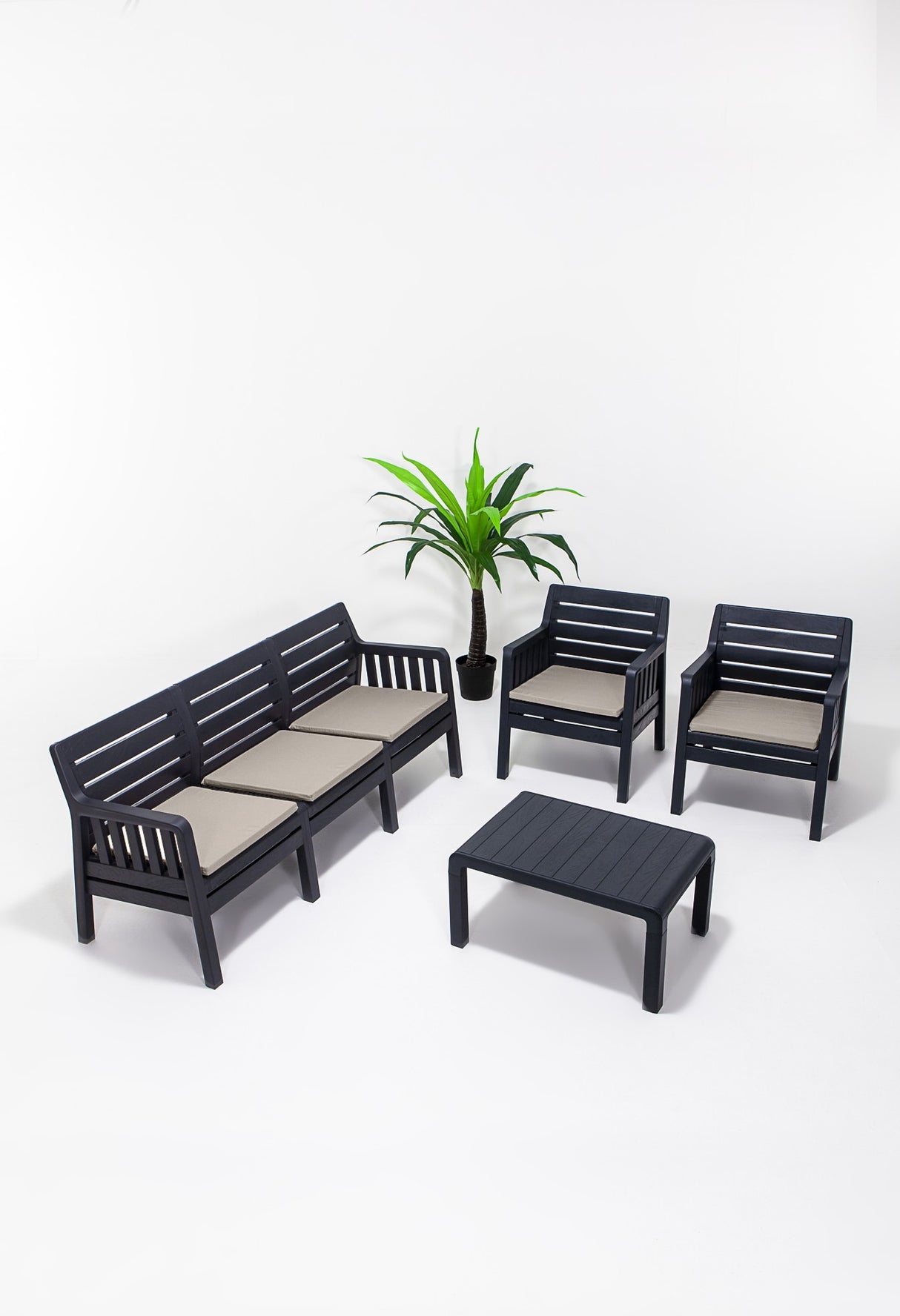 Set mobilier gradina Lara 3+1+1+S Takim - Anthracite - Antracit