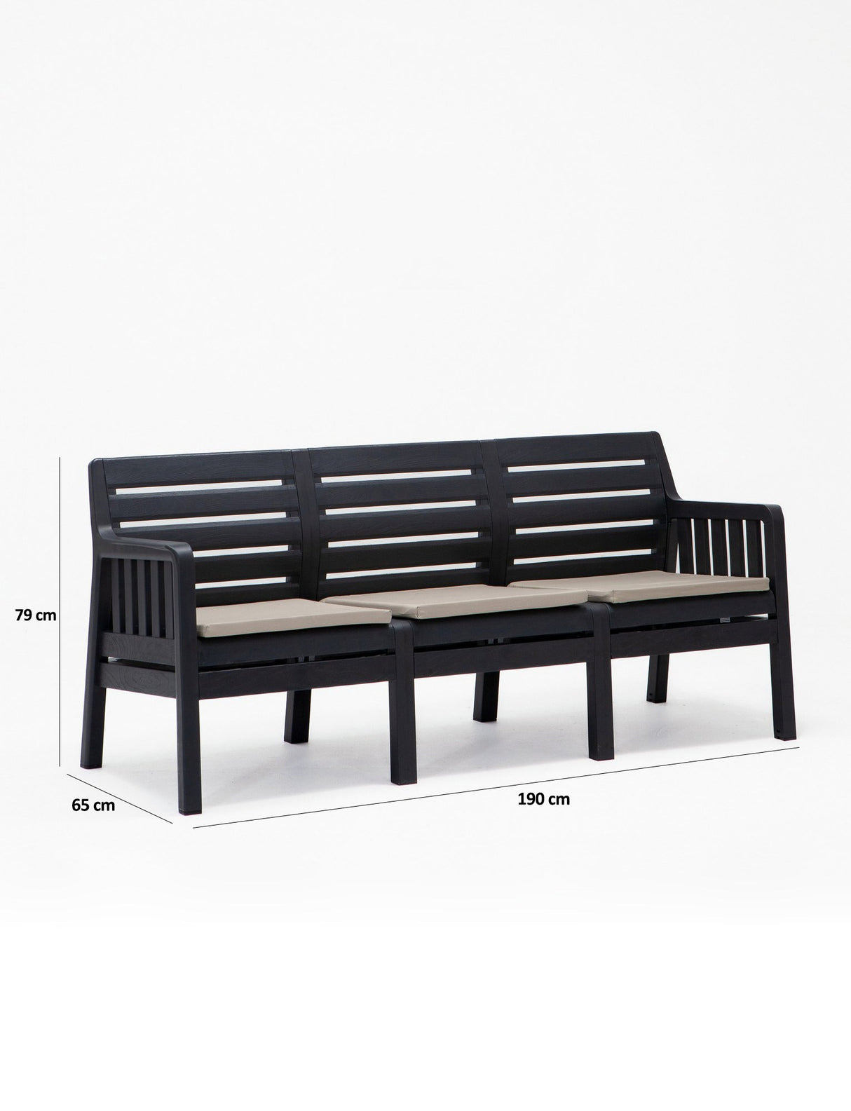 Set mobilier gradina Lara 3+1+1+S Takim - Anthracite - Antracit