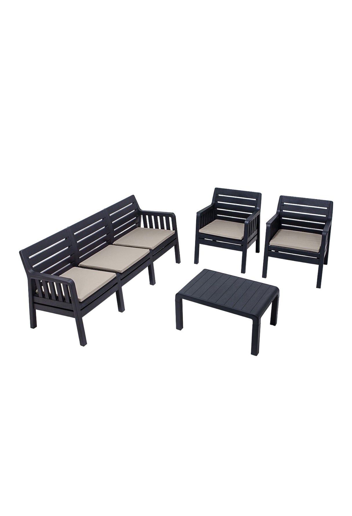 Set mobilier gradina Lara 3+1+1+S Takim - Anthracite - Antracit