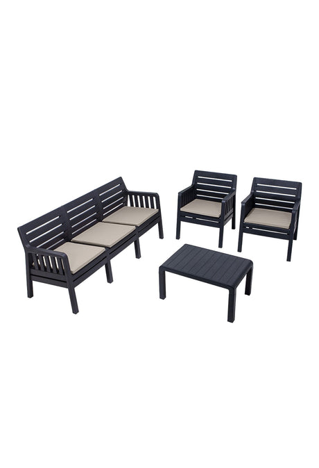 Set mobilier gradina Lara 3+1+1+S Takim - Anthracite - Antracit