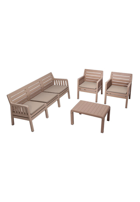 Set mobilier gradina Lara 3+1+1+S Takim - Cappucino - Cappuccino