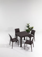 Set mobilier gradina Rattan 80x80 Small Masa Takimi - Brown - Maro