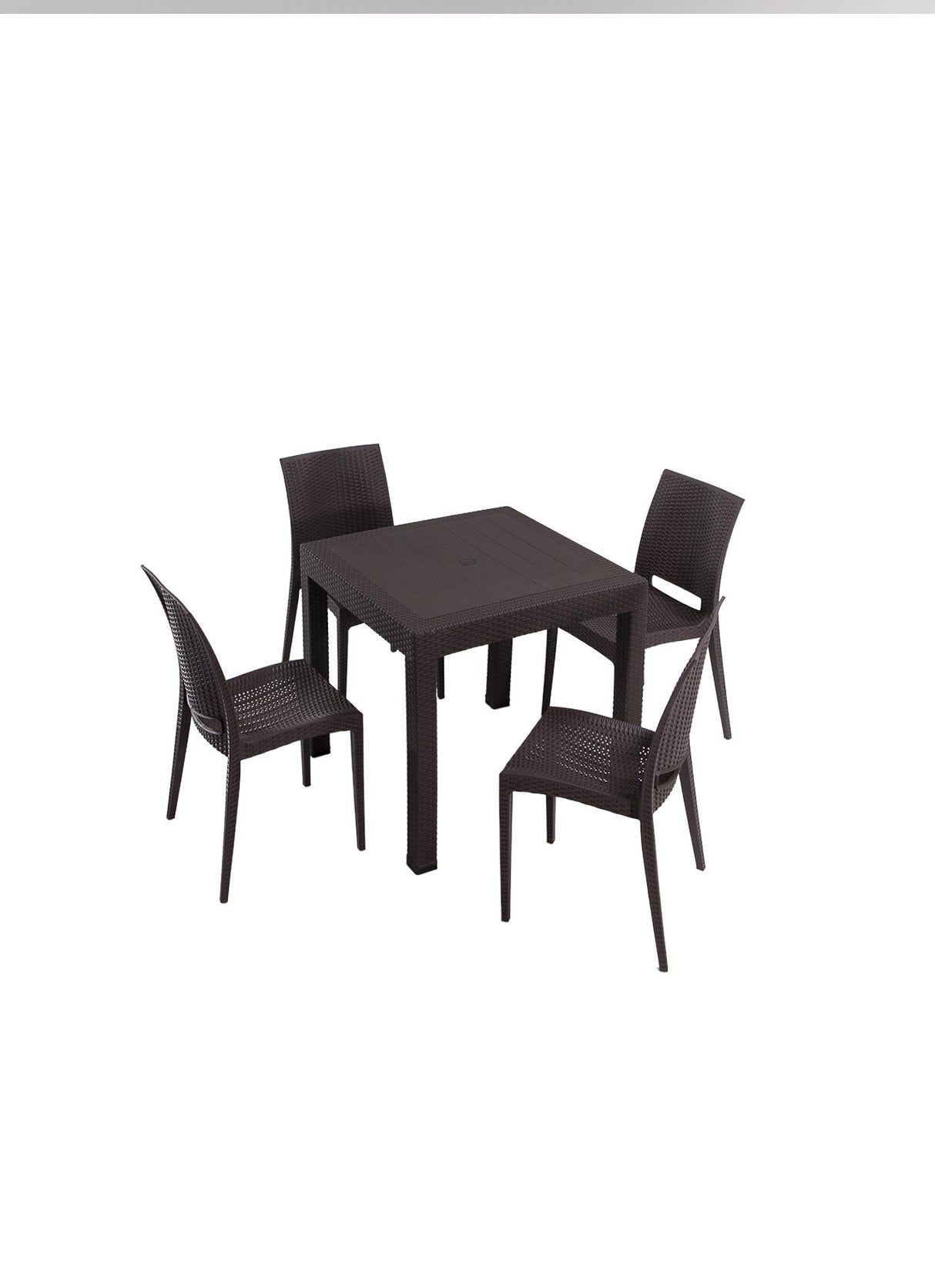 Set mobilier gradina Rattan 80x80 Small Masa Takimi - Brown - Maro