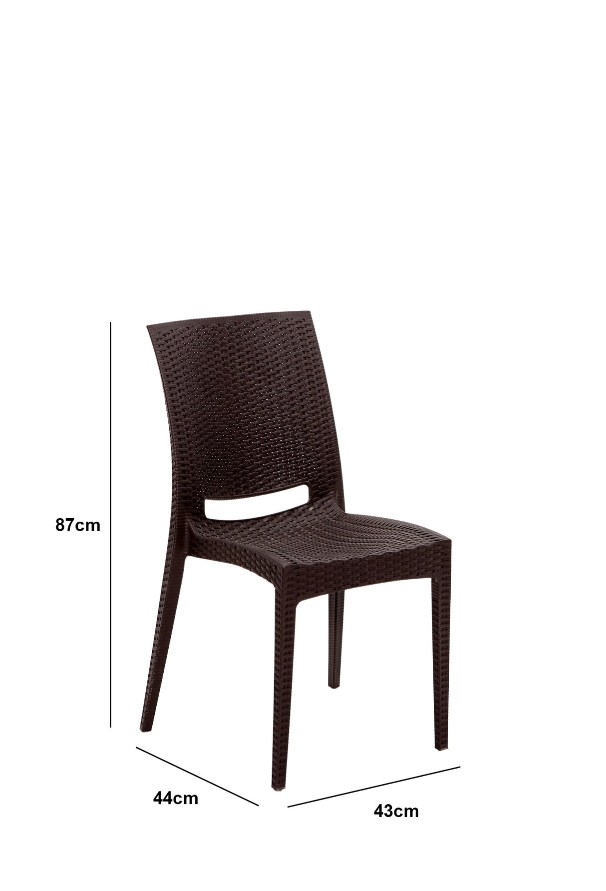 Set mobilier gradina Rattan 80x80 Small Masa Takimi - Brown - Maro