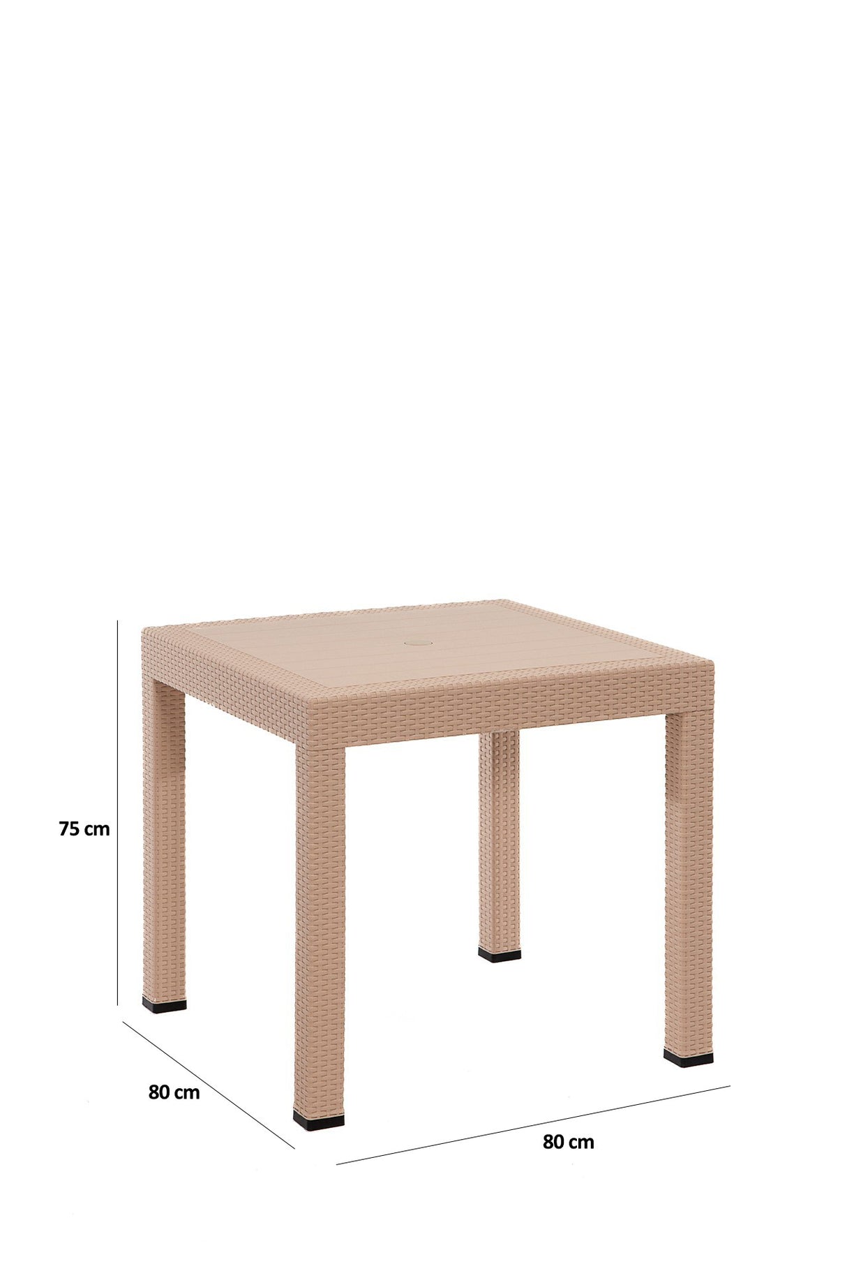 Set mobilier gradina Rattan 80x80 Small Masa Takimi - Cappucino - Cappuccino