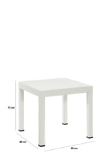 Set mobilier gradina Rattan 80x80 Small Masa Takimi - White - Alb