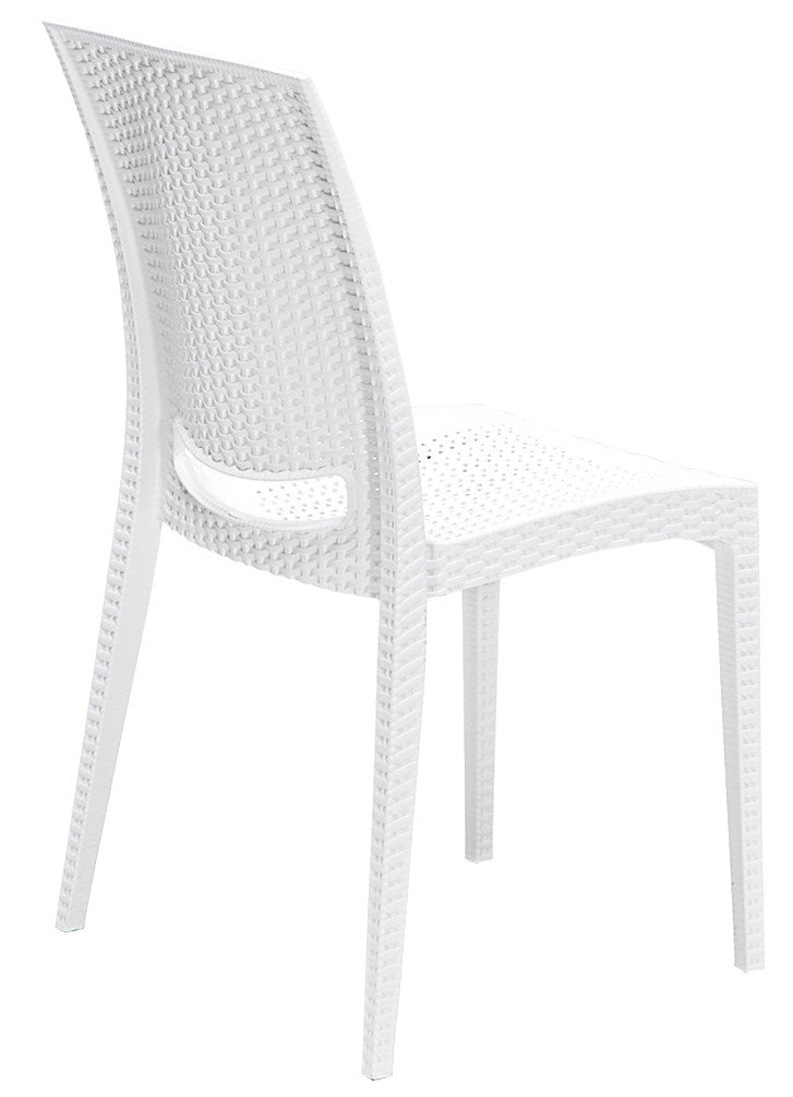 Set mobilier gradina Rattan 80x80 Small Masa Takimi - White - Alb
