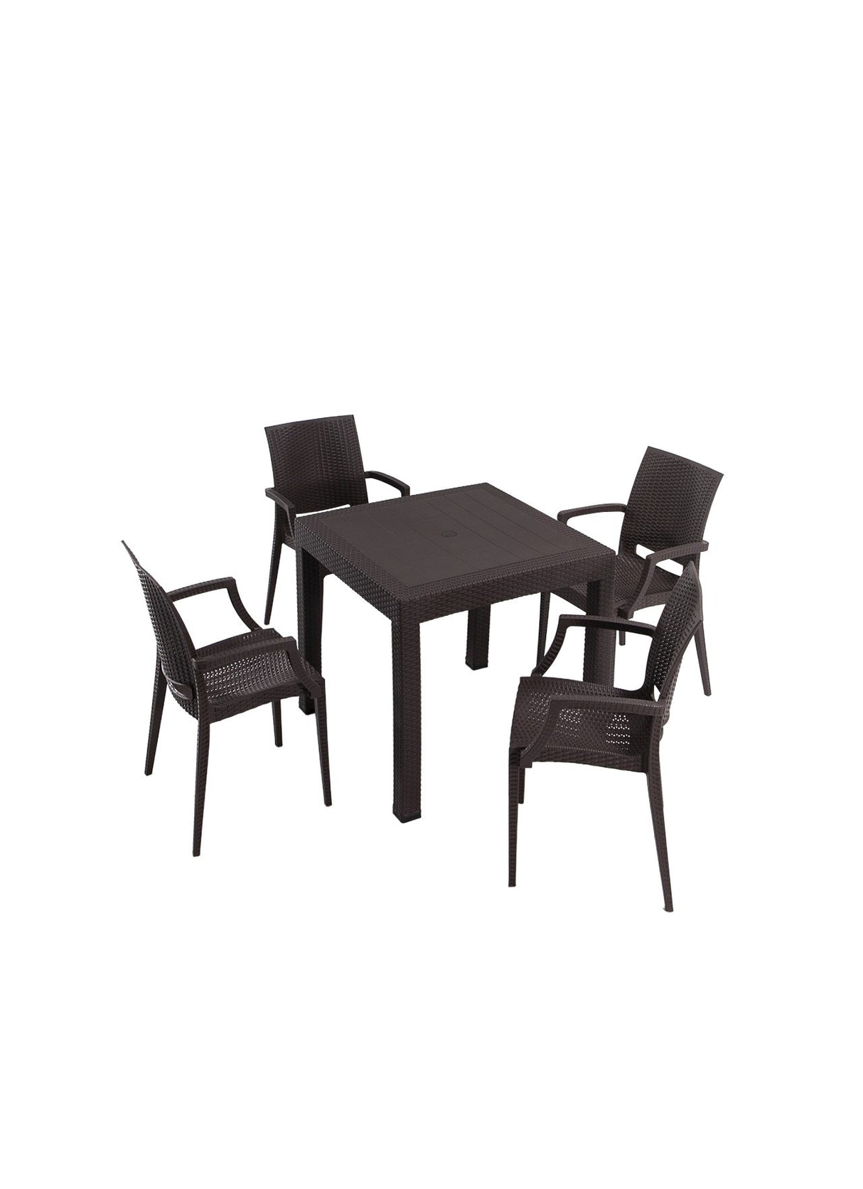 Set mobilier gradina Rattan 80x80 Small Lux Masa Takimi - Brown - Maro