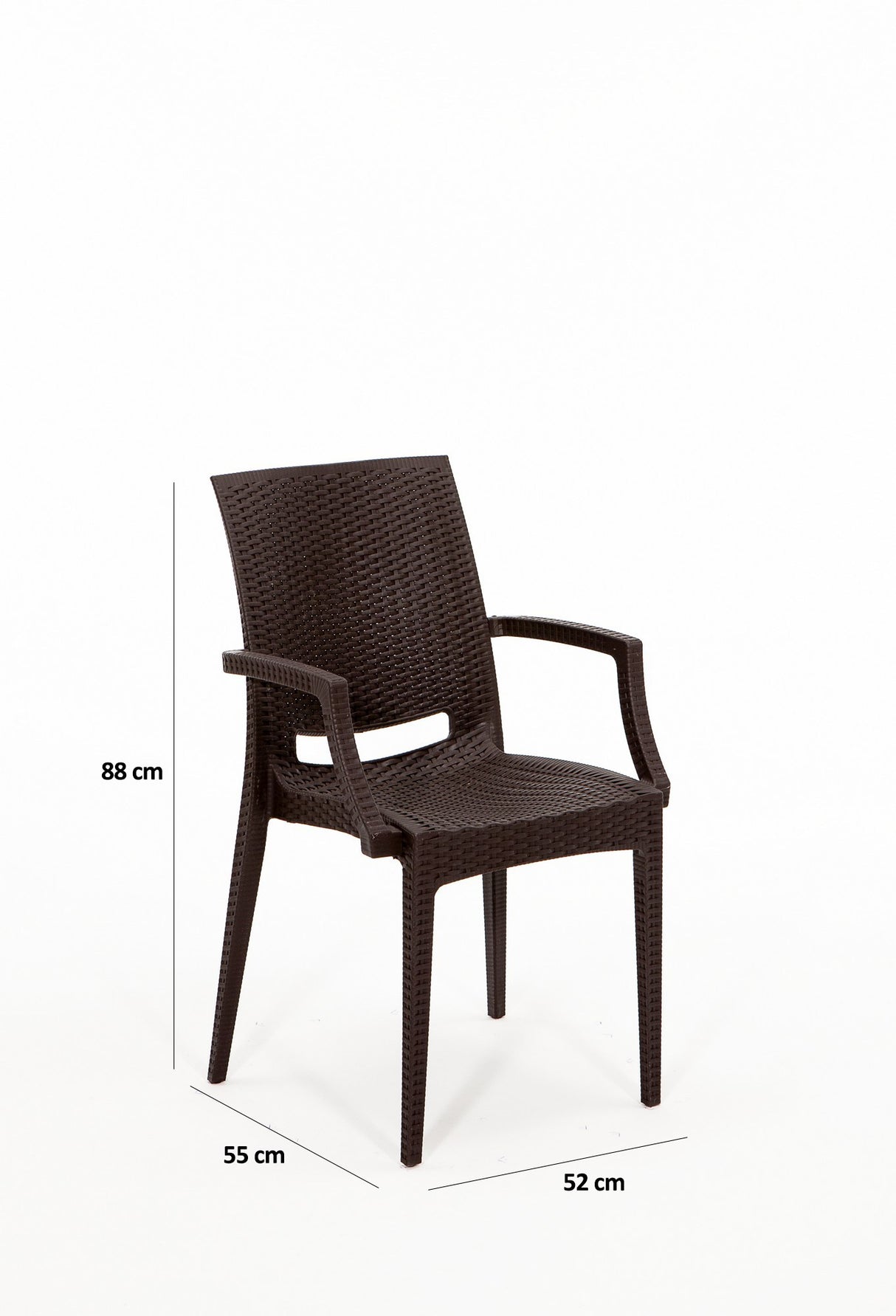 Set mobilier gradina Rattan 80x80 Small Lux Masa Takimi - Brown - Maro