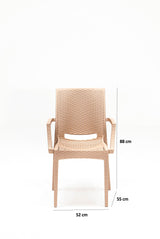 Set mobilier gradina Rattan 80x80 Small Lux Masa Takimi - Cappucino - Cappuccino