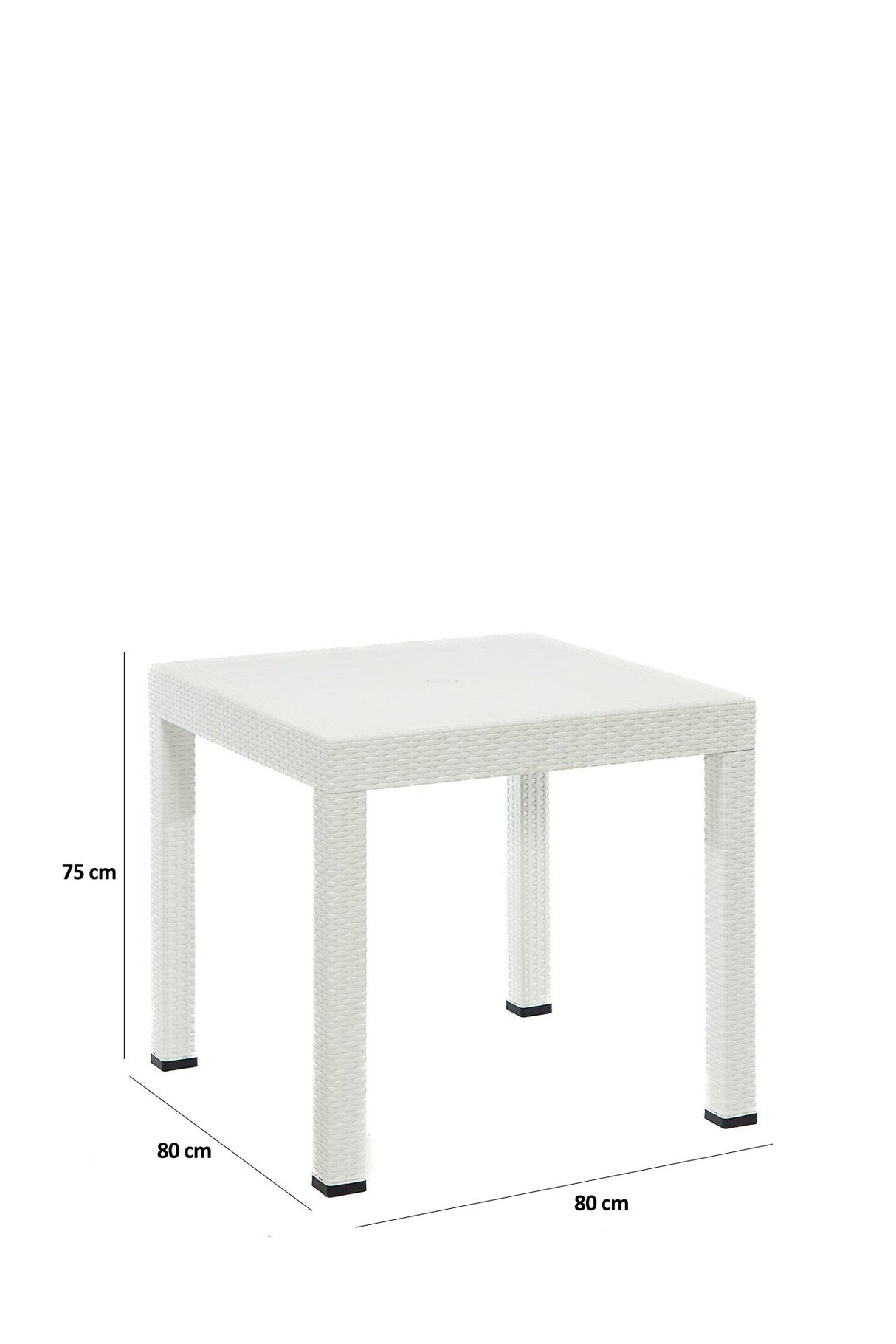 Set mobilier gradina Rattan 80x80 Small Lux Masa Takimi - White - Alb