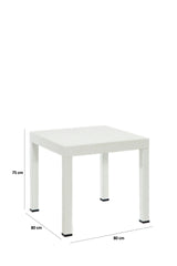 Set mobilier gradina Rattan 80x80 Small Lux Masa Takimi - White - Alb