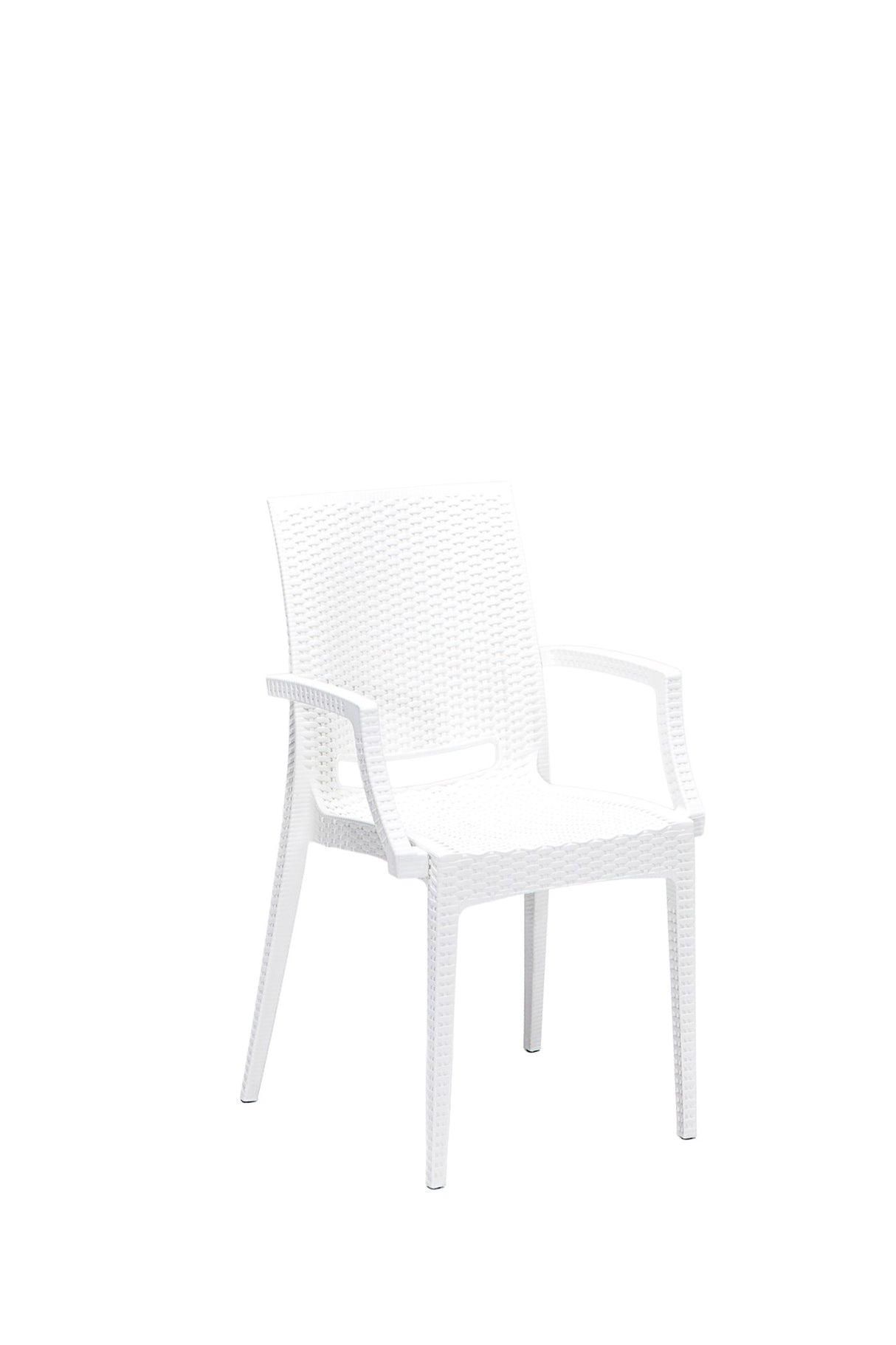 Set mobilier gradina Rattan 80x80 Small Lux Masa Takimi - White - Alb