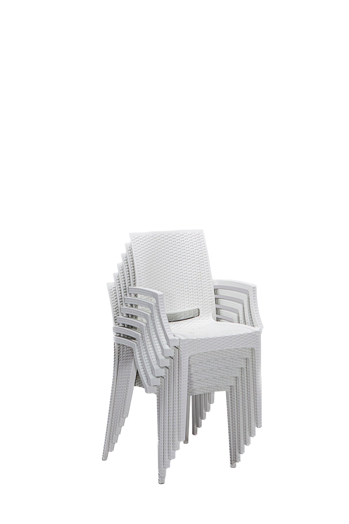 Set mobilier gradina Rattan 80x80 Small Lux Masa Takimi - White - Alb