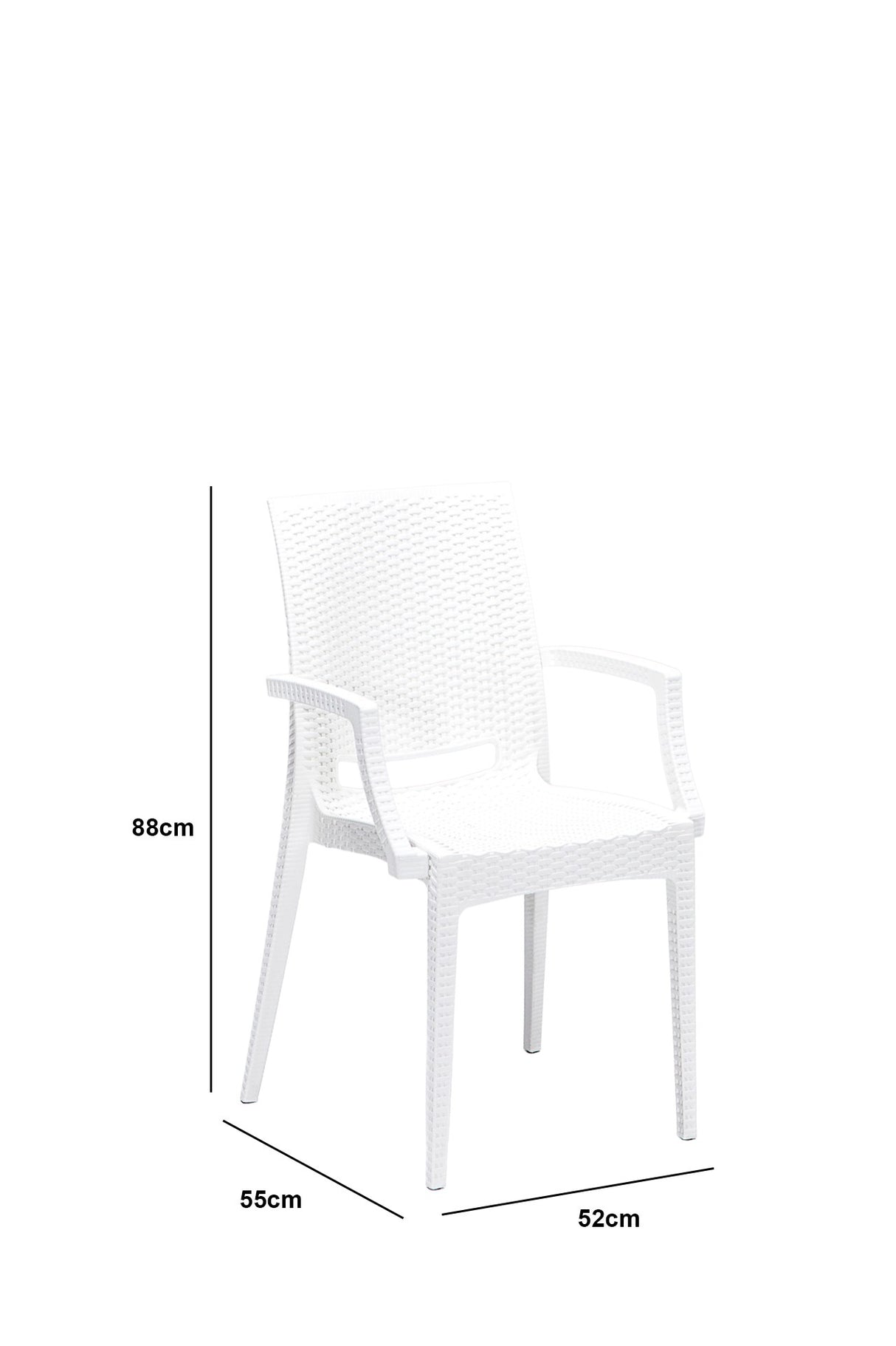 Set mobilier gradina Rattan 80x80 Small Lux Masa Takimi - White - Alb